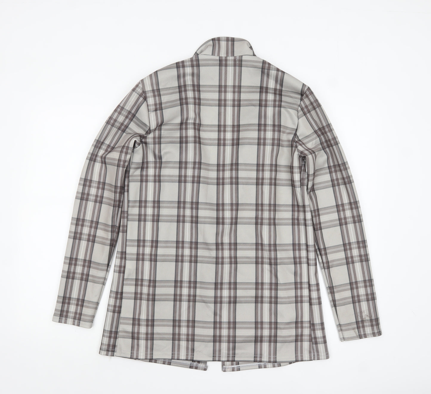 PrettyLittleThing Women Grey Check Double-Breasted Blazer UK 10