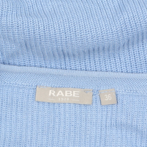 Rabe Women Blue Cotton Acrylic Crew Neck Knit Jumper Size 8