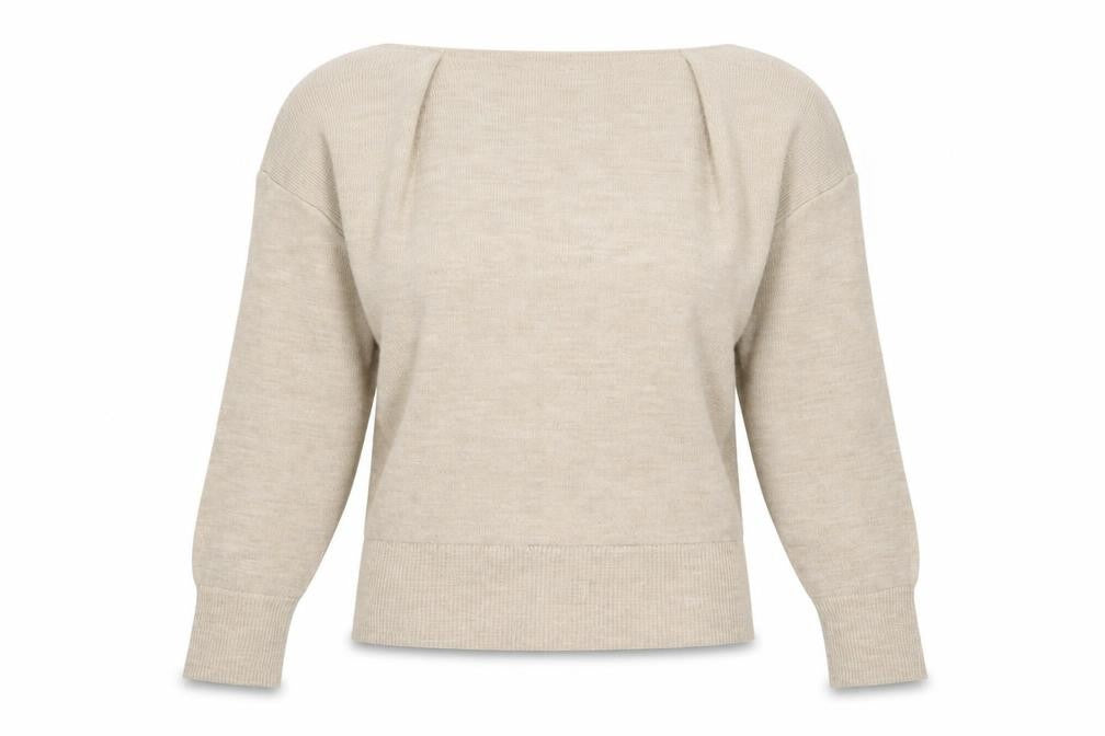 THE ROCKN REV Women’s Beige Boat Neck Acrylic Jumper Size 10