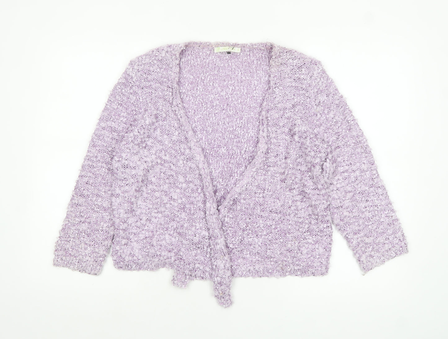 Urban by XENO Women's Purple Sequin Knit Cardigan Size M Relaxed Fit