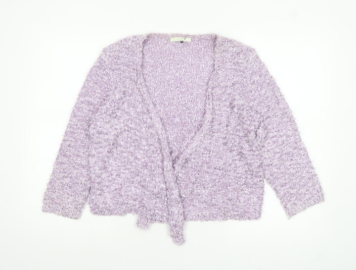 Urban by XENO Women's Purple Sequin Knit Cardigan Size M Relaxed Fit