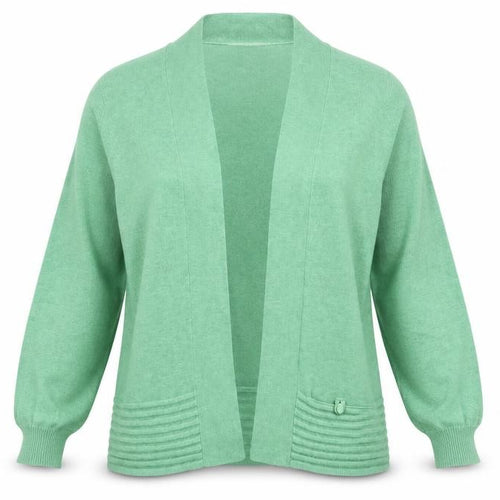 Wallis Womens Green Cotton Blend 3/4 Sleeve Open Cardigan M