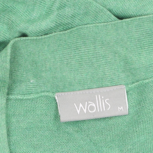 Wallis Womens Green Cotton Blend 3/4 Sleeve Open Cardigan M