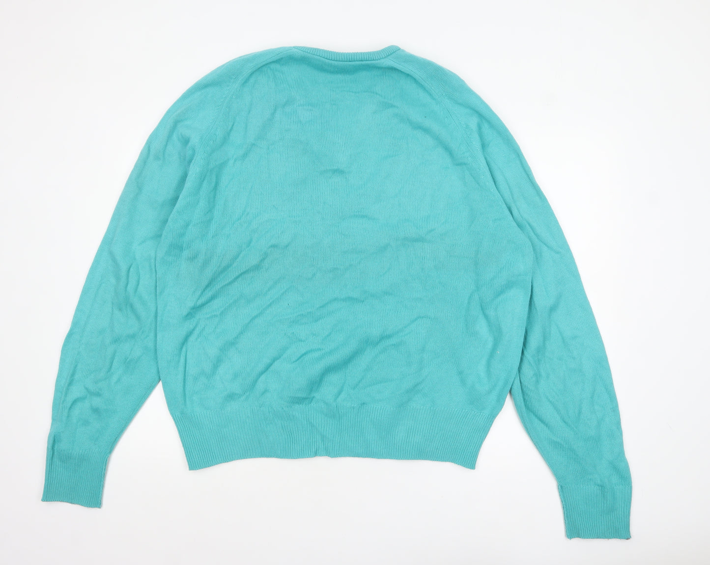 Slazenger Men Blue XL V-Neck Acrylic Classic Knit Jumper