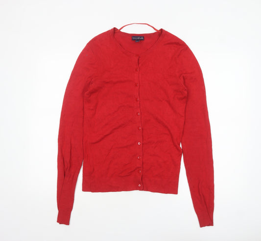 Long Tall Sally Women's Red XS Cardigan Knit Jumper