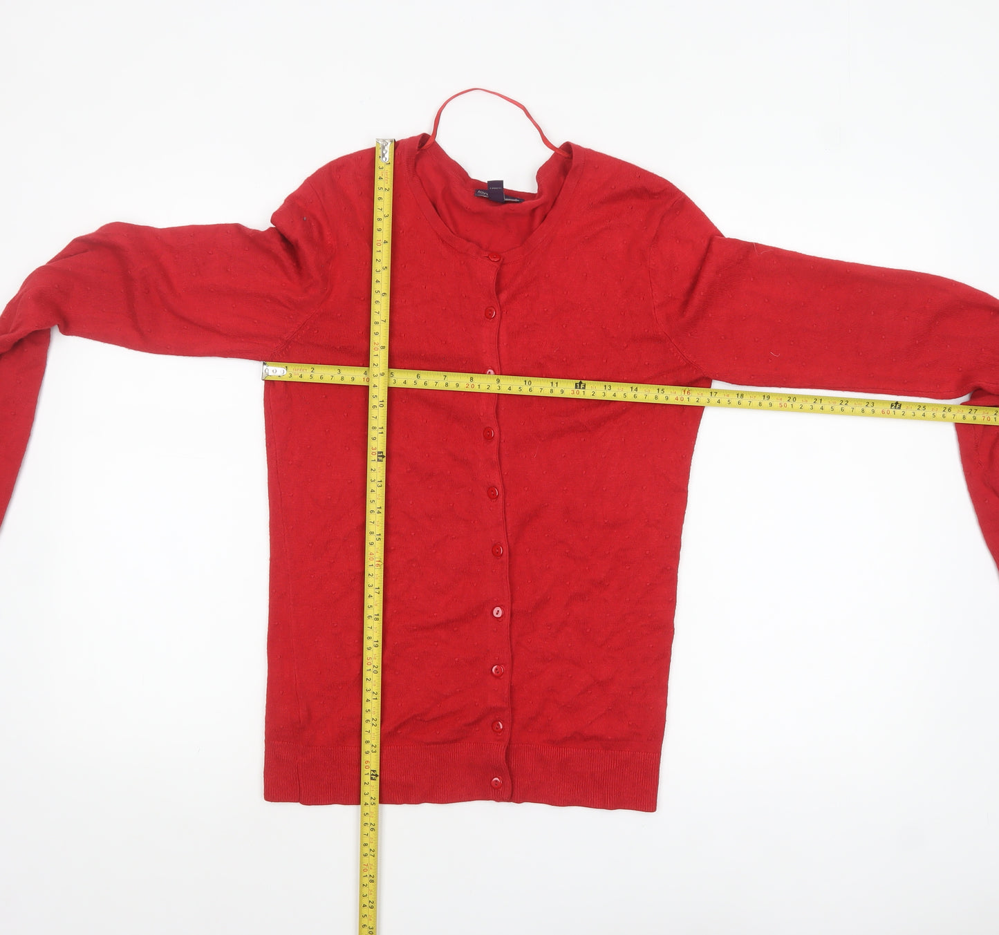 Long Tall Sally Women's Red XS Cardigan Knit Jumper