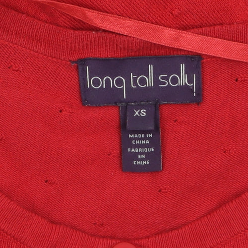 Long Tall Sally Women's Red XS Cardigan Knit Jumper