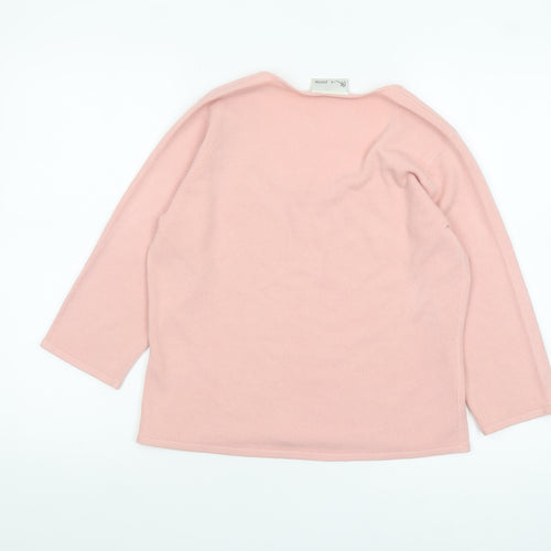 BHS Women’s Pink Petite Sequin Scoop Neck 3/4 Sleeve Jumper Size 14
