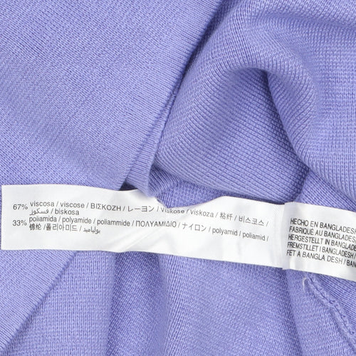 ZARA Women Purple Fit & Flare Knit Short Dress Size S