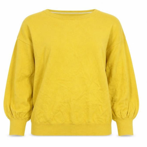 Boden Womens Yellow Wool Cotton Crew Neck Balloon Sleeve Jumper M