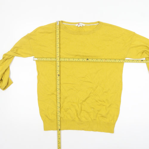 Boden Womens Yellow Wool Cotton Crew Neck Balloon Sleeve Jumper M