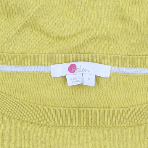 Boden Womens Yellow Wool Cotton Crew Neck Balloon Sleeve Jumper M