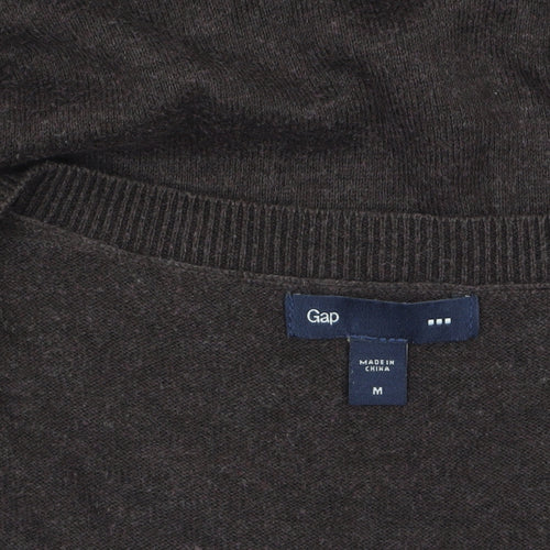 Gap Womens Brown V-Neck Long Sleeve Cotton Knit Pullover Jumper M