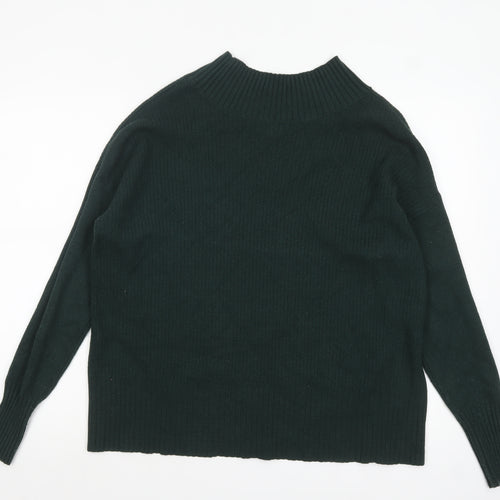 River Island Women’s Green V-Neck Relaxed Knit Jumper Size M