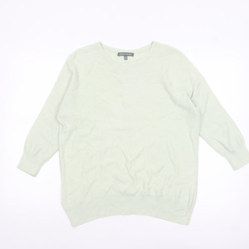 Laura Ashley Women Green Size 10 Crew Neck Lightweight Pullover Jumper