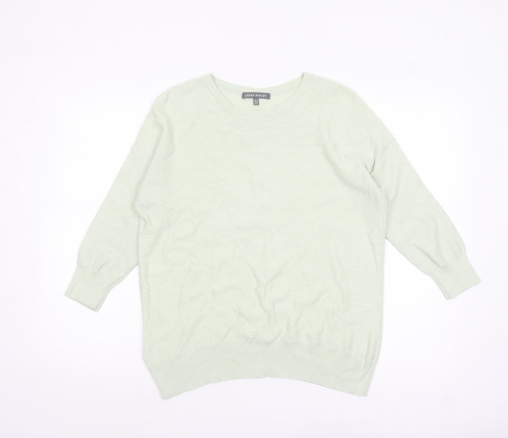 Laura Ashley Women Green Size 10 Crew Neck Lightweight Pullover Jumper