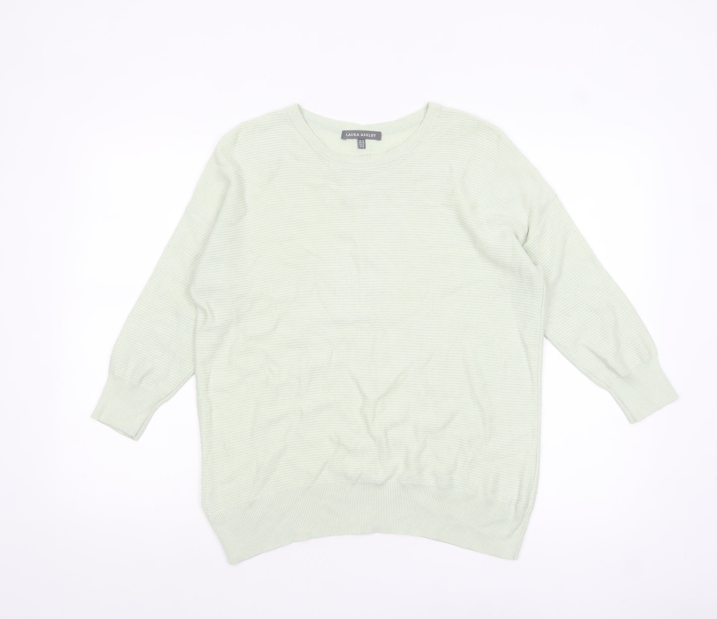 Laura Ashley Women Green Size 10 Crew Neck Lightweight Pullover Jumper