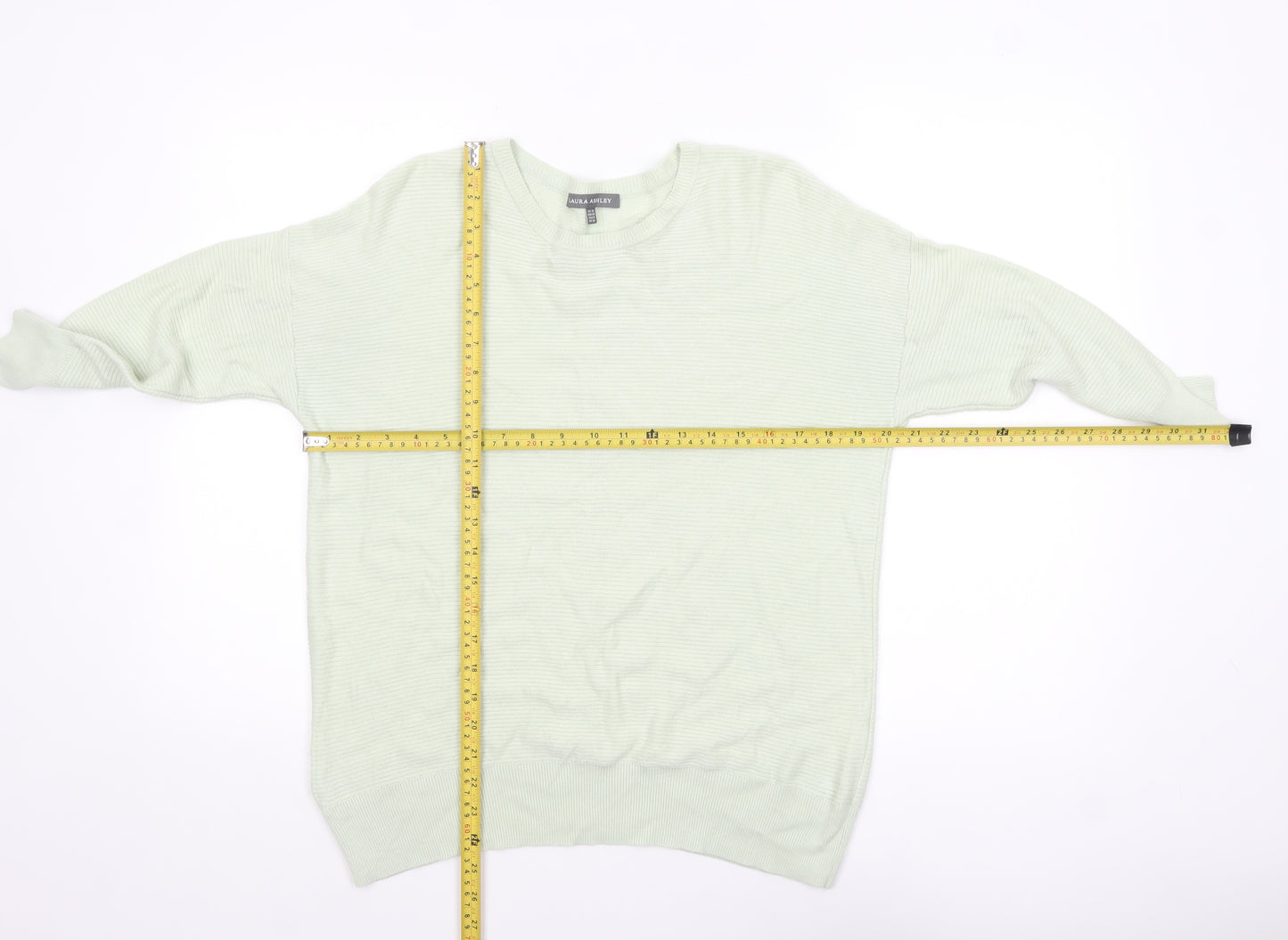 Laura Ashley Women Green Size 10 Crew Neck Lightweight Pullover Jumper