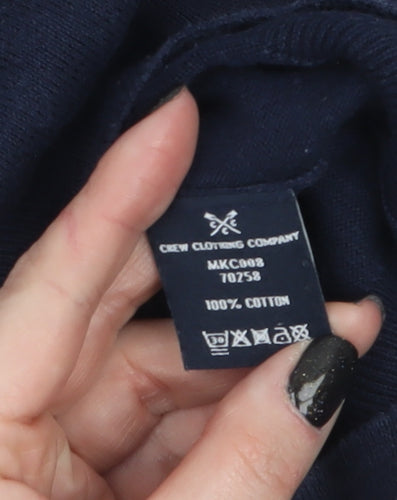Crew Clothing Company Men's Blue Cotton V-Neck Jumper Size S