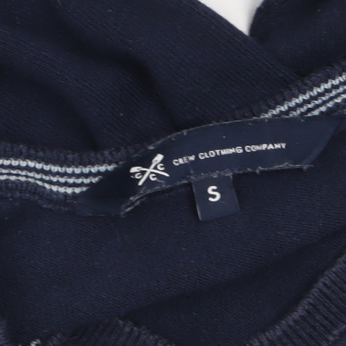 Crew Clothing Company Men's Blue Cotton V-Neck Jumper Size S
