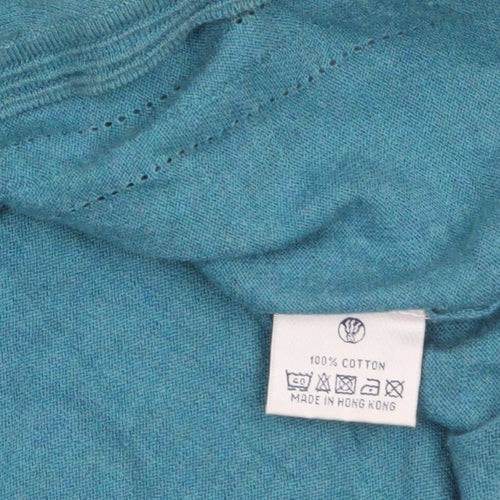Fat Face Women’s Blue Cotton Short Sleeve Cardigan Size 18