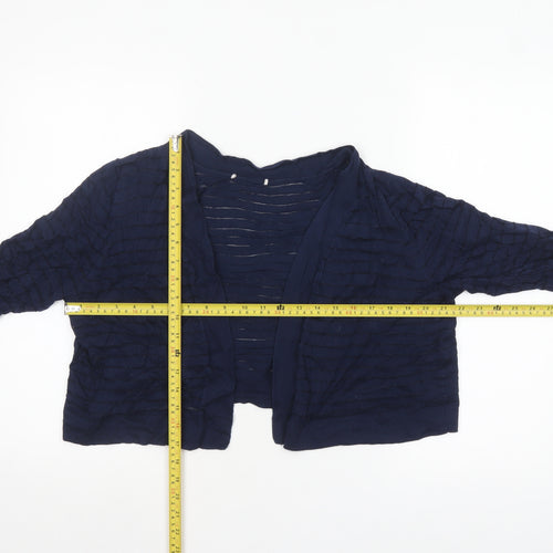 Tu Women Blue Open-Knit Cardigan Size 16 Lightweight Stretch