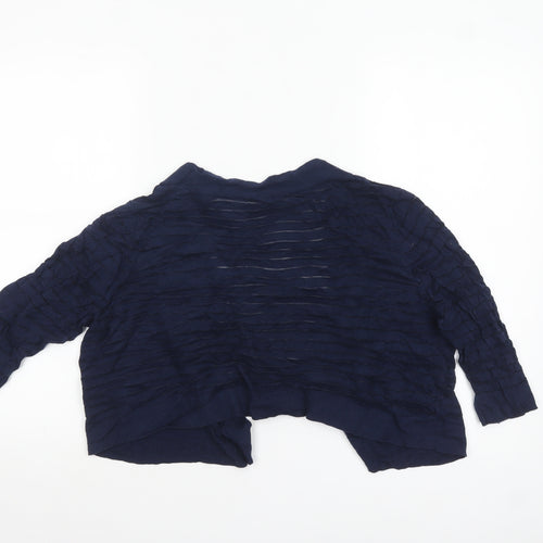 Tu Women Blue Open-Knit Cardigan Size 16 Lightweight Stretch