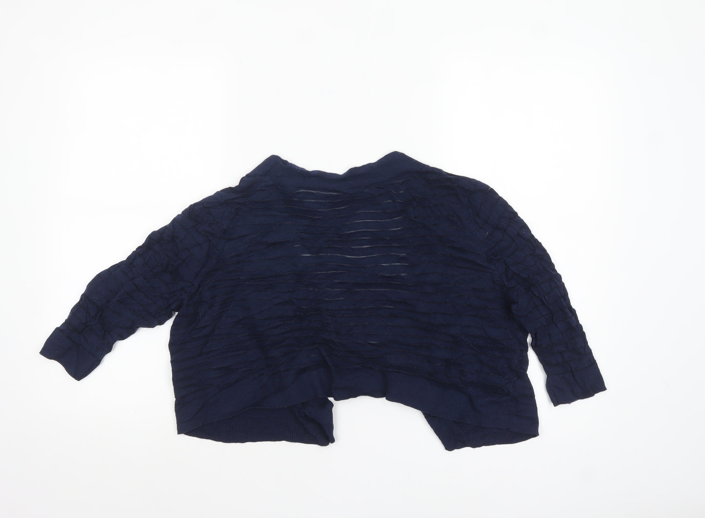 Tu Women Blue Open-Knit Cardigan Size 16 Lightweight Stretch