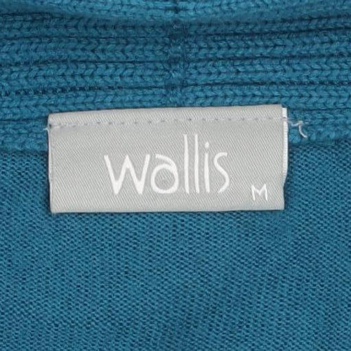 Wallis Women Blue Knit Jumper Dress Size M V-Neck Long Sleeve