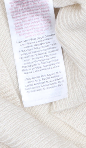 Beloved Women Beige Acrylic Button Detail Long Sleeve Jumper M