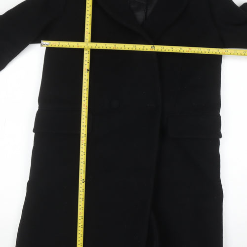 MM6 Maison Margiela Womens Black Wool Blend Long Coat Size M