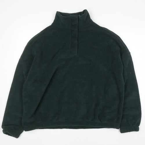ASOS Design Women's Dark Green Fleece Pullover Sweatshirt UK 12-14