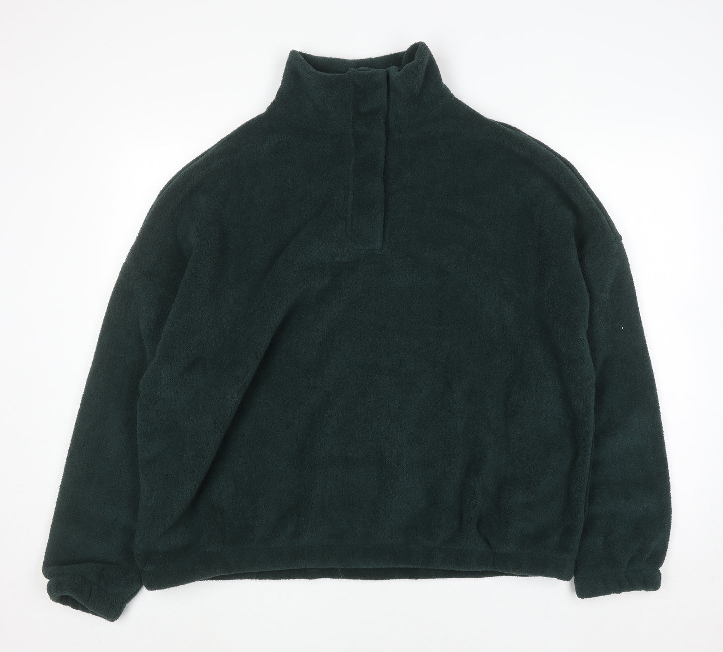 ASOS Design Women's Dark Green Fleece Pullover Sweatshirt UK 12-14