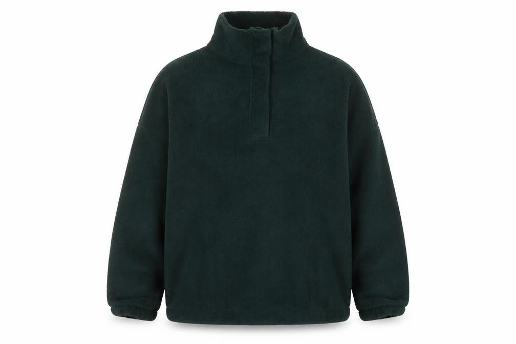 Front view of ASOS Design Women's Dark Green Fleece Pullover Sweatshirt UK 12-14