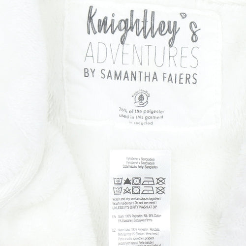 Knightley’s Adventures Girls Grey Hooded Giraffe Print Fleece Robe 7-8 Years