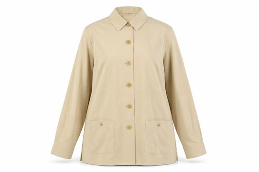 Front view of Viyella Women Beige Button-Up Long Sleeve Classic Shirt UK 14