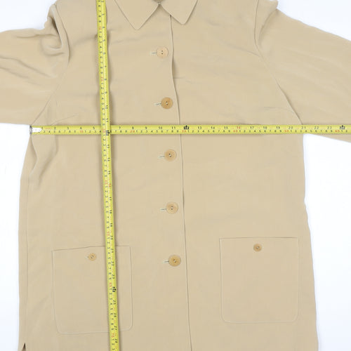 Viyella Women Beige Button-Up Long Sleeve Classic Shirt UK 14