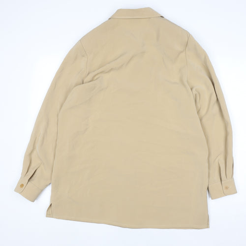 Viyella Women Beige Button-Up Long Sleeve Classic Shirt UK 14