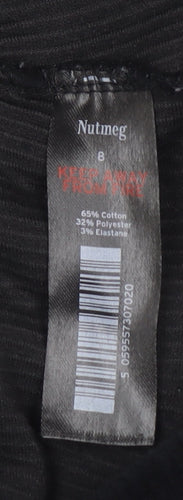Nutmeg Womens Black Corduroy Stretch Leggings Size 8