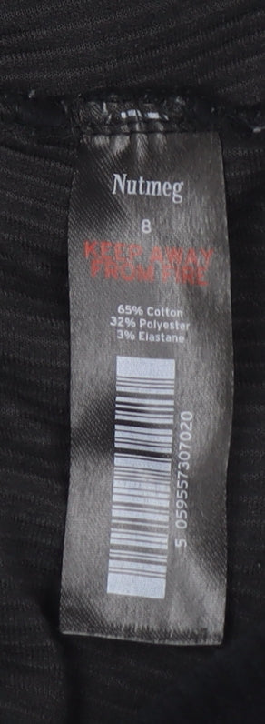 Nutmeg Womens Black Corduroy Stretch Leggings Size 8