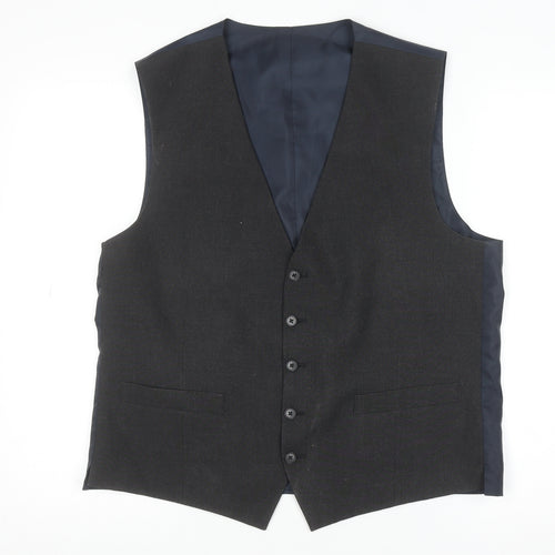 Racing Green Men's Black 42R Regular Fit Formal Waistcoat