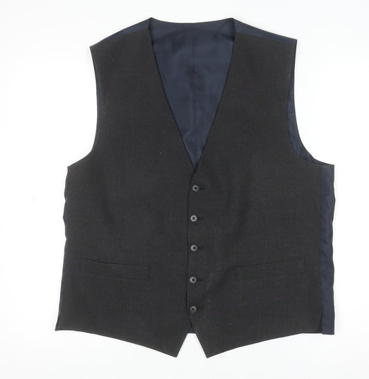 Racing Green Men's Black 42R Regular Fit Formal Waistcoat