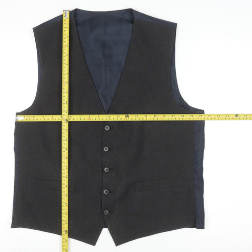 Racing Green Men's Black 42R Regular Fit Formal Waistcoat