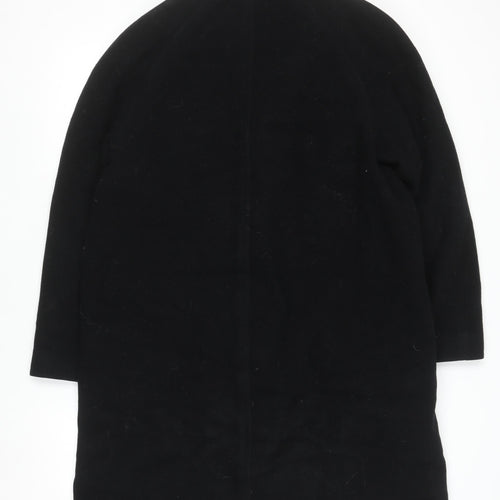 Eastex Women’s Black Pure Wool Long Overcoat Size 12 Vintage Lined