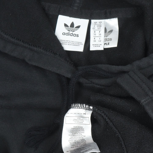 Adidas Womens Black Hoodie Size 10 Drawstring Hooded Sweatshirt