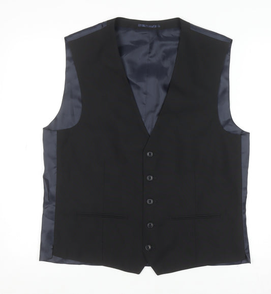 Next Men's Black Waistcoat Size 42 Regular Formal Business Vest
