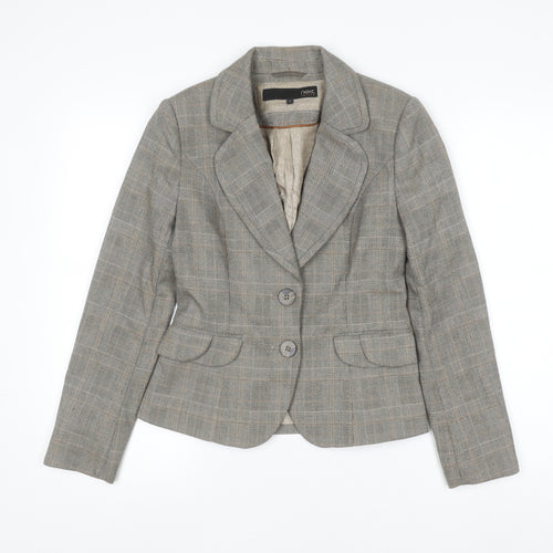 Next Petite Grey Check Two-Button Blazer Size 6 Women’s Tailored Jacket