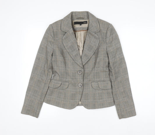 Next Petite Grey Check Two-Button Blazer Size 6 Women’s Tailored Jacket