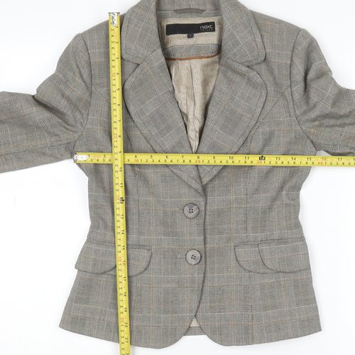Next Petite Grey Check Two-Button Blazer Size 6 Women’s Tailored Jacket