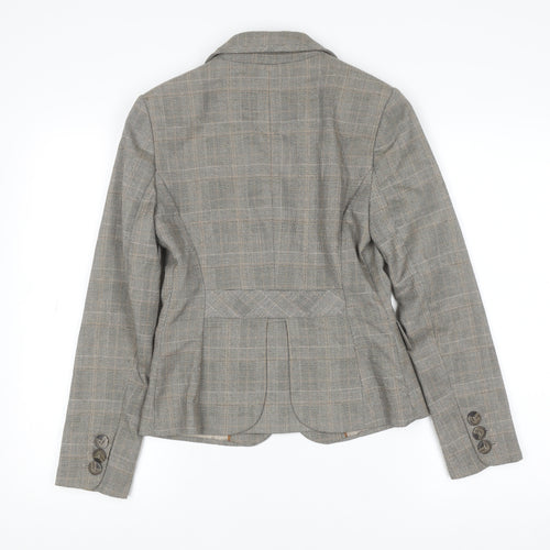 Next Petite Grey Check Two-Button Blazer Size 6 Women’s Tailored Jacket